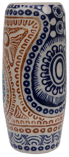 Australian Indigenous (Aboriginal and Torres Strait Islander) artwork by ALISON (MILYIKA) CARROLL of Ernabella Artists. The title is Ngayuku Walka. [324C-14] (Stoneware with Sgraffito)