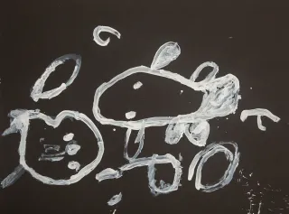 Australian Indigenous (Aboriginal and Torres Strait Islander) artwork by NOLA YURNANGURNU CAMPBELL of Warakurna Artists. The title is Ngikin Ngikin. [240-19] (Acrylic on Archive Paper)