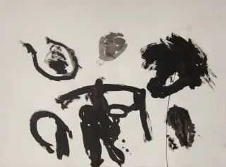 Australian Indigenous (Aboriginal and Torres Strait Islander) artwork by NOLA YURNANGURNU CAMPBELL of Warakurna Artists. The title is Ngikin Ngikin. [283-19] (Marker Pen on Archive Paper)