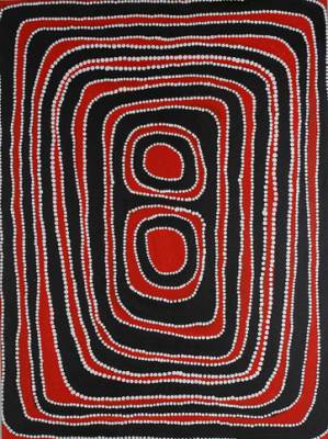 Australian Indigenous (Aboriginal and Torres Strait Islander) artwork by MAWUKURA JIMMY NERRIMAH of Mangkaja Artists. The title is Ngirjirlngirjirl. [148/06] (Acrylic on Canvas)