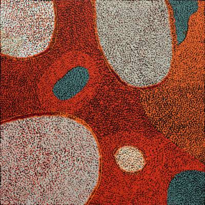 Australian Indigenous (Aboriginal and Torres Strait Islander) artwork by LOUISA (LANGALIKI) LEWIS of Ernabella Artists. The title is Ngura. [242-12] (Acrylic on Canvas)
