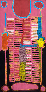 Australian Indigenous (Aboriginal and Torres Strait Islander) artwork by TIGER YALTANGKI of Iwantja Artists. The title is Ngura (Country). [854-12] (Acrylic on Canvas)