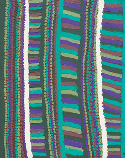 Australian Indigenous (Aboriginal and Torres Strait Islander) artwork by SUSIE GILBERT of Bidyadanga Artists (Yulparija & Mangala). The title is Nullundoor. [25809] (Acrylic on Canvas)