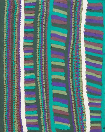 Australian Indigenous (Aboriginal and Torres Strait Islander) artwork by SUSIE GILBERT of Bidyadanga Artists (Yulparija & Mangala). The title is Nullundoor. [25809] (Acrylic on Canvas)