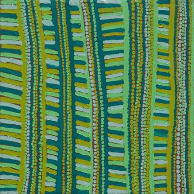 Australian Indigenous (Aboriginal and Torres Strait Islander) artwork by SUSIE GILBERT of Bidyadanga Artists (Yulparija & Mangala). The title is Nullundoor. [25810] (Acrylic on Canvas)