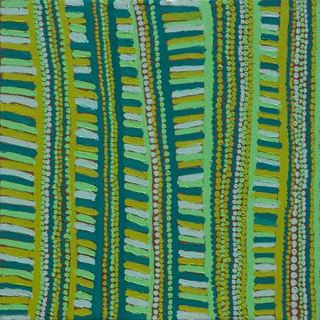 Australian Indigenous (Aboriginal and Torres Strait Islander) artwork by SUSIE GILBERT of Bidyadanga Artists (Yulparija & Mangala). The title is Nullundoor. [25810] (Acrylic on Canvas)