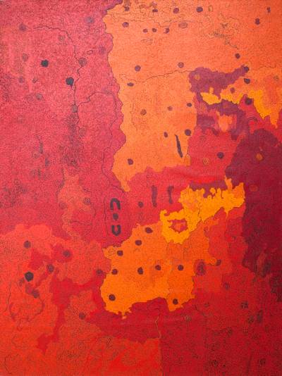 Australian Indigenous (Aboriginal and Torres Strait Islander) artwork by KEITH STEVENS of Tjungu Palya Artists. The title is Nyaparila Tjukurpa. [11008] (Acrylic on Canvas)