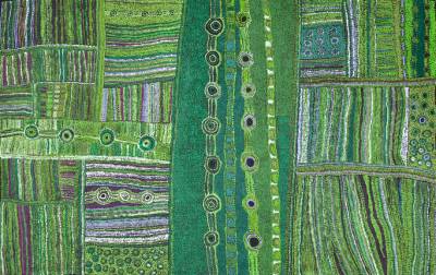 Australian Indigenous (Aboriginal and Torres Strait Islander) artwork by MARINGKA BAKER of Tjungu Palya Artists. The title is Nyunmun. [10489] (Acrylic on Canvas)