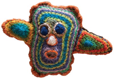 Australian Indigenous (Aboriginal and Torres Strait Islander) artwork by MARLENE RUBUNTJA of Yarrenyty Arltere Artists (YALC). The title is Owl. [267-15] (Soft Sculpture)