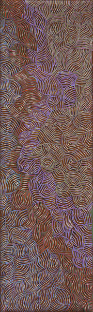 Australian Indigenous (Aboriginal and Torres Strait Islander) artwork by EVA NARGOODAH of Mangkaja Artists. The title is Parranga. [316/15] (Atelier Artist Acrylic on 11oz Canvas)