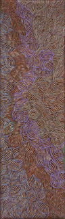 Australian Indigenous (Aboriginal and Torres Strait Islander) artwork by EVA NARGOODAH of Mangkaja Artists. The title is Parranga. [316/15] (Atelier Artist Acrylic on 11oz Canvas)