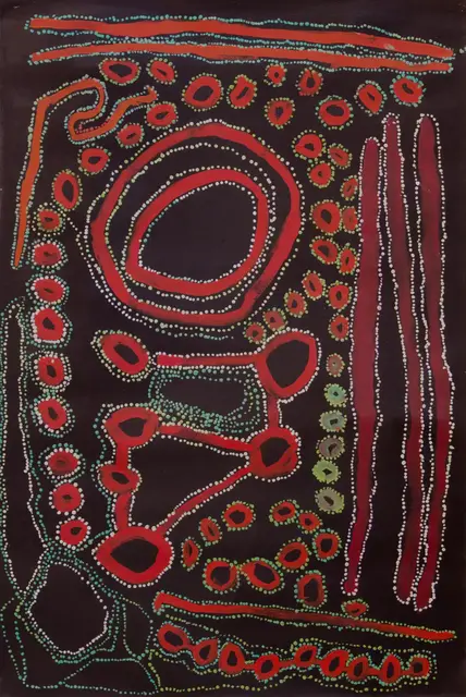 Australian Indigenous (Aboriginal and Torres Strait Islander) artwork by LAWRENCE PENNINGTON of Spinifex Artists. The title is Pitaltji. [13291] (Acrylic on Linen)