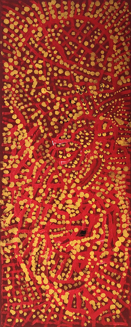 Australian Indigenous (Aboriginal and Torres Strait Islander) artwork by TJUNKA LEWIS of Warakurna Artists. The title is Patjarrtja Tjukurrpa. [244-08] (Acrylic on Canvas)