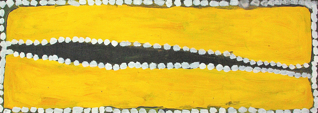Australian Indigenous (Aboriginal and Torres Strait Islander) artwork by WAKARTU CORY SURPRISE of Mangkaja Artists. The title is Pirnti. [wp647/05] (Atelier Artist Acrylic, 250gsm Velin Arches Paper)