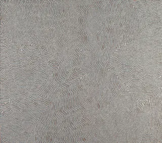 Australian Indigenous (Aboriginal and Torres Strait Islander) artwork by CHARLIE TJAPANGATI of Papunya Tula Artists. The title is Palipalintjanya. [CT0401006] (Acrylic on Belgian Linen)