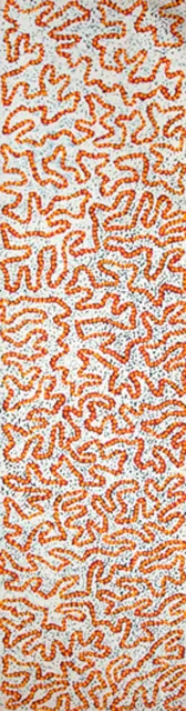 Australian Indigenous (Aboriginal and Torres Strait Islander) artwork by JOSEPH JURRA TJAPALTJARRI of Papunya Tula Artists. The title is Pankulrulkanga. [JJ1003083] (Acrylic on Belgian Linen)