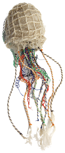 Australian Indigenous (Aboriginal and Torres Strait Islander) artwork by ETHEL CHARLIE of Erub Erwer Meta. The title is Paula. [16-164] (Rope & Twine)