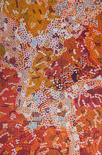 Australian Indigenous (Aboriginal and Torres Strait Islander) artwork by TJAMPAWA STEVENS of Tjungu Palya Artists. The title is Piltati. [14-132] (Acrylic on Belgian Linen)