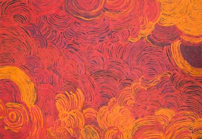 Australian Indigenous (Aboriginal and Torres Strait Islander) artwork by EILEEN YARITJA STEVENS of Tjungu Palya Artists. The title is Piltati Tjukurpa. [08800] (Acrylic on Canvas)