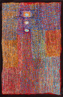 Australian Indigenous (Aboriginal and Torres Strait Islander) artwork by KUNMANARA PATJU PRESLEY of Spinifex Artists. The title is Piltjitjara. [20-103] (Acrylic on Linen)