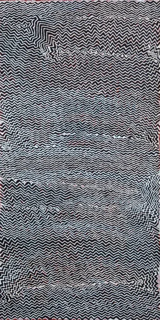Australian Indigenous (Aboriginal and Torres Strait Islander) artwork by BOBBY WEST TJUPURRULA of Papunya Tula Artists. The title is Pinari. [BW1203116] (Acrylic on Belgian Linen)