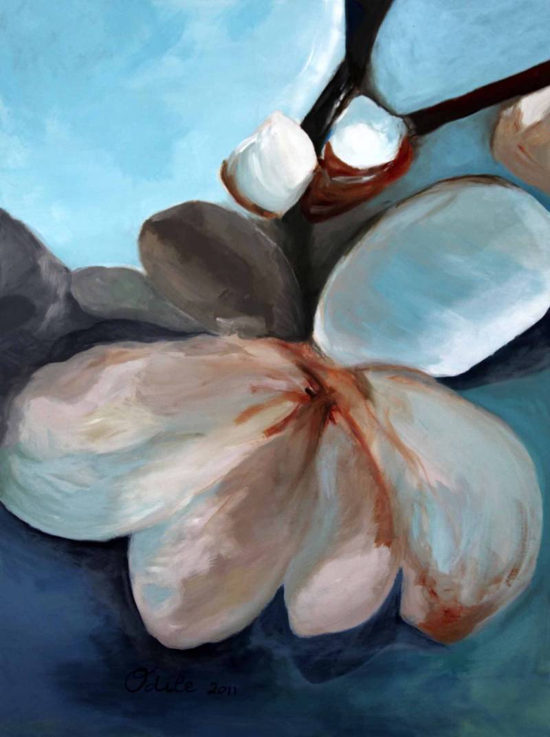 Australian Indigenous (Aboriginal and Torres Strait Islander) artwork by ODILE REGNIER of Miscellaneous Artists. The title is Pops my love. [IMG_1871] (Acrylic on canvas)