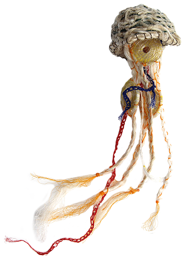 Australian Indigenous (Aboriginal and Torres Strait Islander) artwork by FLORENCE GUTCHEN of Erub Erwer Meta. The title is Popwag. [16-157] (Rope & Twine)