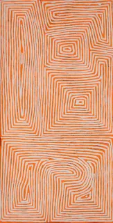 Australian Indigenous (Aboriginal and Torres Strait Islander) artwork by GEORGE TJUNGURRAYI of Papunya Tula Artists. The title is Pukaratjina. [GT1208002] (Acrylic on Belgian Linen)