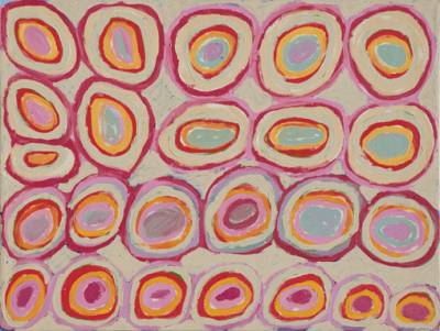 Australian Indigenous (Aboriginal and Torres Strait Islander) artwork by DADA SAMSON of Martumili Artists. The title is Puntawarri. [08-498] (Acrylic on Canvas)