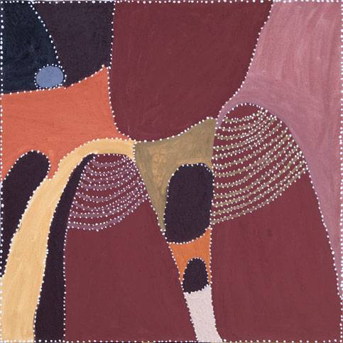 Australian Indigenous (Aboriginal and Torres Strait Islander) artwork by PATRICK MUNG MUNG of Warmun Artists. The title is Purnululu. [WAC013/11] (Natural Ochre and Pigments on Canvas)