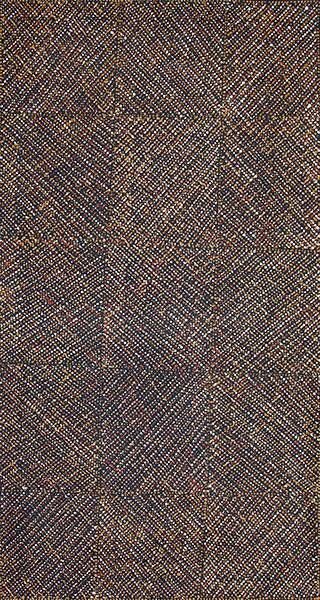 Australian Indigenous (Aboriginal and Torres Strait Islander) artwork by DIANE TIPUNGWUTI of Munupi Artists. The title is Pwoja Jilamara. [16-525] (Ochre on Linen)