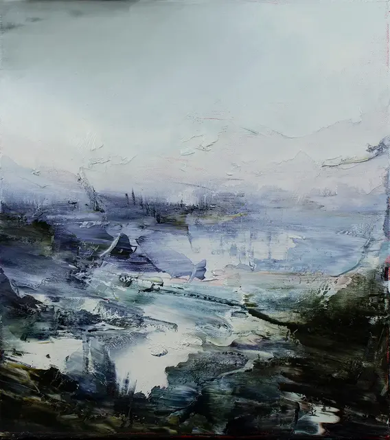 Australian Indigenous (Aboriginal and Torres Strait Islander) artwork by AARON KINNANE of Miscellaneous Artists. The title is Return to Eden on a Dark Horse XXII (22). [AK201612011] (Oil on Linen)