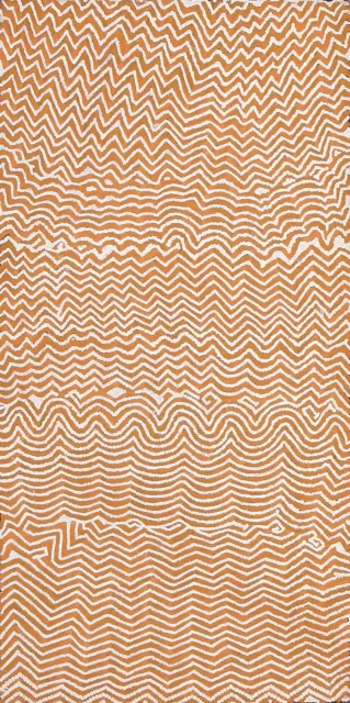 Australian Indigenous (Aboriginal and Torres Strait Islander) artwork by BOBBY WEST TJUPURRULA of Papunya Tula Artists. The title is Rockhole Site of Palipalintja. [BW0404061] (Acrylic on Belgian Linen)