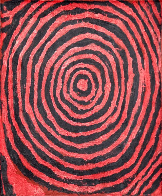 Australian Indigenous (Aboriginal and Torres Strait Islander) artwork by JOHNNY YUNGUT TJUPURRULA of Papunya Tula Artists. The title is Rockhole Site of Wirrulnga. [JY0902059] (Acrylic on Belgian Linen)