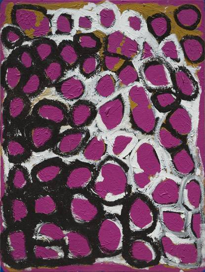 Australian Indigenous (Aboriginal and Torres Strait Islander) artwork by MAY MOODOONUTHI of Mornington Island Artists. The title is Rocks. [2022-L-MM-0307] (Synthetic Polymer Paint on Linen)