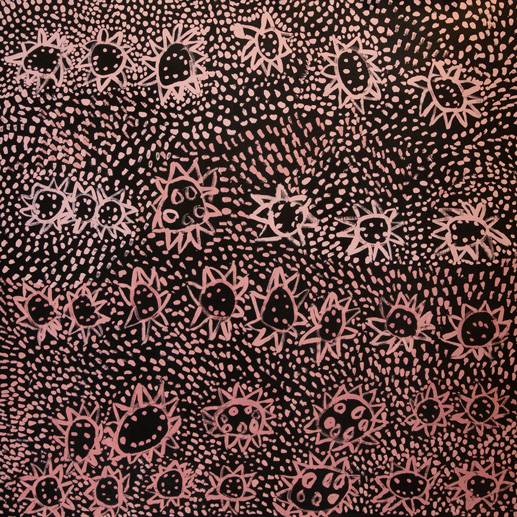 Australian Indigenous (Aboriginal and Torres Strait Islander) artwork by CORNELIA TIPUAMANTUMIRRI of Munupi Artists. The title is Rokini. [13-392] (Ochre on Linen)