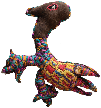 Australian Indigenous (Aboriginal and Torres Strait Islander) artwork by TRUDY INKAMALA of Yarrenyty Arltere Artists (YALC). The title is Running Bird. [265-15] (Soft Sculpture)