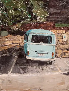 Australian Indigenous (Aboriginal and Torres Strait Islander) artwork by AMANDA PENROSE HART of Miscellaneous Artists. The title is Side Street. [APH201602004] (Oil on Canvas)