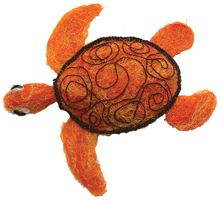 Australian Indigenous (Aboriginal and Torres Strait Islander) artwork by LAVINIA KETCHELL of Erub Erwer Meta. The title is Sannah. [16-100] (Ghost Nets, Rope & Twine)