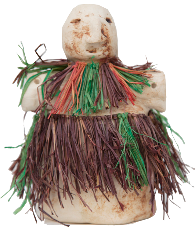 Australian Indigenous (Aboriginal and Torres Strait Islander) artwork by NANCY NAAWI of Erub Erwer Meta. The title is Sarup. [13-128] (Ceramic)