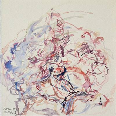 Australian Indigenous (Aboriginal and Torres Strait Islander) artwork by VICTORIA CATTONI of Miscellaneous Artists. The title is Scraps 2. [VC_wp3-3_2012] (Watercolour on Paper )