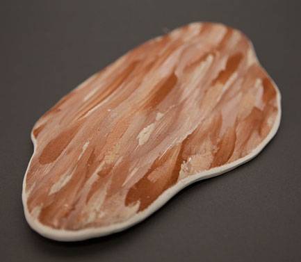 Australian Indigenous (Aboriginal and Torres Strait Islander) artwork by BEVERLEY MELDRUM of Baluk Artists. The title is Shielded Earth. [136-18] (Ceramic and Ochre)