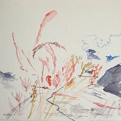 Australian Indigenous (Aboriginal and Torres Strait Islander) artwork by VICTORIA CATTONI of Miscellaneous Artists. The title is Sketch 1. [VC_wp3-4_2012] (Watercolour on Paper )