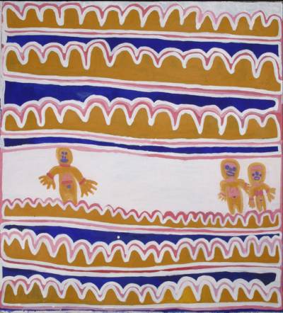 Australian Indigenous (Aboriginal and Torres Strait Islander) artwork by NARPUTTA NANGALA JUGADAI of Ikuntji Artists. The title is Spirit Women Walking. [IK01NJ313] (Acrylic on Belgian Linen)
