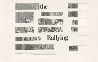 Australian Indigenous (Aboriginal and Torres Strait Islander) artwork by BROOK ANDREW of . The title is The Rallying (3/9). [N/A] (Photolithograph, with Collaged Photolithograph Elements - Edition of 9)