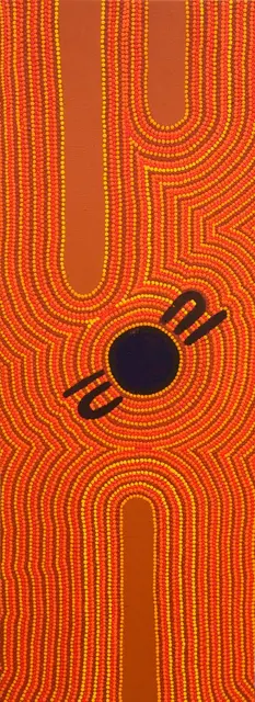 Australian Indigenous (Aboriginal and Torres Strait Islander) artwork by CHERYL (TASHA) NANALA of Warlayirti Artists (Balgo). The title is Tjaluwan. [1018/07] (Acrylic on Canvas)