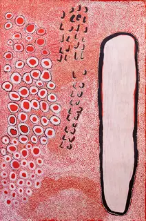 Australian Indigenous (Aboriginal and Torres Strait Islander) artwork by CARLENE WEST of Spinifex Artists. The title is Tjitjiti. [13289] (Acrylic on Linen)