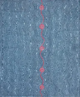 Australian Indigenous (Aboriginal and Torres Strait Islander) artwork by GRAHAM GORDON of Warlayirti Artists (Balgo). The title is Timal. [02/11] (Acrylic on Linen)