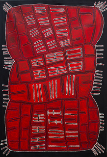 Australian Indigenous (Aboriginal and Torres Strait Islander) artwork by IAN RICTOR of Spinifex Artists. The title is Tuwan. [24-335] (Acrylic on Linen)