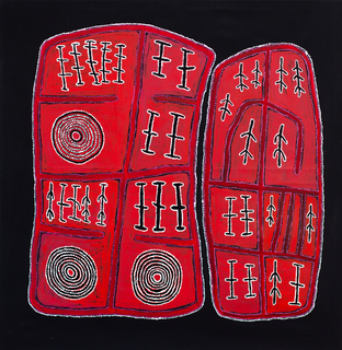 Australian Indigenous (Aboriginal and Torres Strait Islander) artwork by IAN RICTOR of Spinifex Artists. The title is Tuwan. [24-390] (Acrylic on Linen)